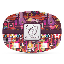 Abstract Music Plastic Platter - Microwave & Oven Safe Composite Polymer (Personalized)