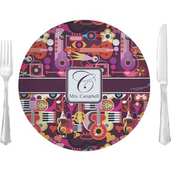 Abstract Music 10" Glass Lunch / Dinner Plates - Single or Set (Personalized)