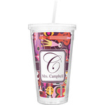 Abstract Music Double Wall Tumbler with Straw (Personalized)