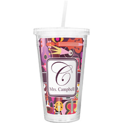 Abstract Music Double Wall Tumbler with Straw (Personalized)