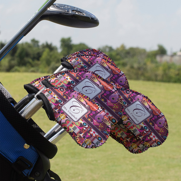 Custom Abstract Music Golf Club Iron Cover - Set of 9 (Personalized)