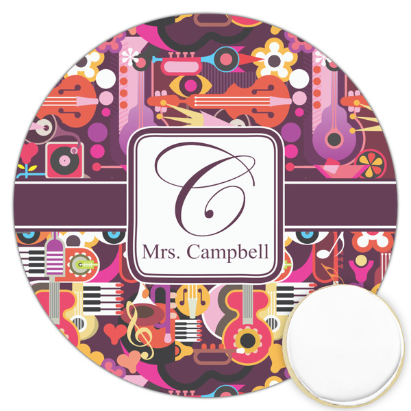 Custom Abstract Music Printed Cookie Topper - 3.25" (Personalized)