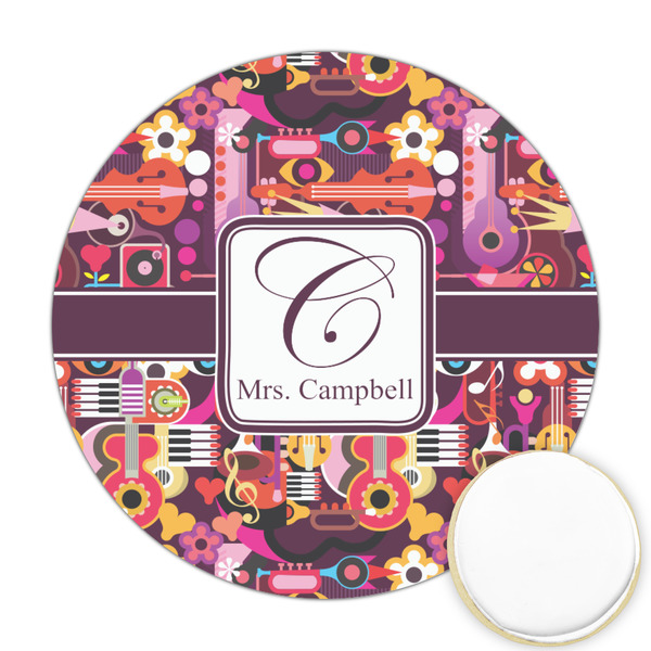 Custom Abstract Music Printed Cookie Topper - Round (Personalized)