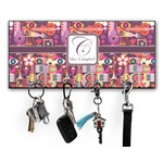 Abstract Music Key Hanger w/ 4 Hooks w/ Name and Initial