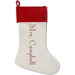 Abstract Music Red Linen Stocking (Personalized)
