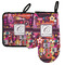 Abstract Music Neoprene Oven Mitt and Pot Holder Set - Left