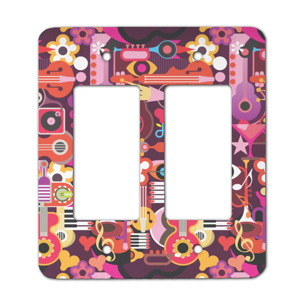 Custom Abstract Music Rocker Style Light Switch Cover - Two Switch