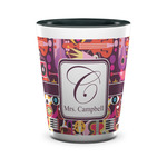 Abstract Music Ceramic Shot Glass - 1.5 oz - Two Tone - Single (Personalized)