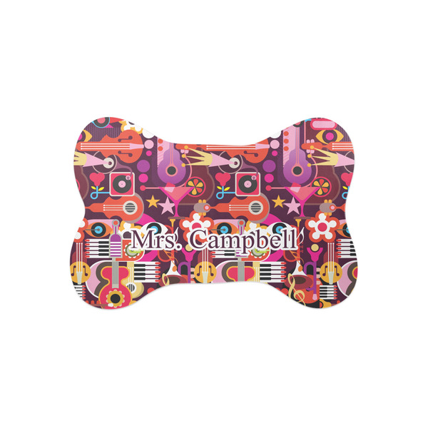 Custom Abstract Music Bone Shaped Dog Food Mat (Small) (Personalized)