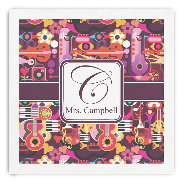 Custom Abstract Music Paper Dinner Napkins (Personalized)