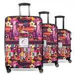 Abstract Music 3 Piece Luggage Set - 20" Carry On, 24" Medium Checked, 28" Large Checked (Personalized)