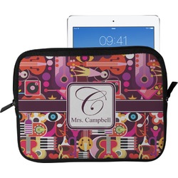 Abstract Music Tablet Case / Sleeve - Large (Personalized)