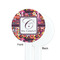 Abstract Music White Plastic 7" Stir Stick - Single Sided - Round - Front & Back