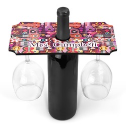 Abstract Music Wine Bottle & Glass Holder (Personalized)