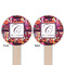 Abstract Music Wooden 6" Food Pick - Round - Double Sided - Front & Back