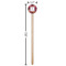 Abstract Music Wooden 7.5" Stir Stick - Round - Dimensions