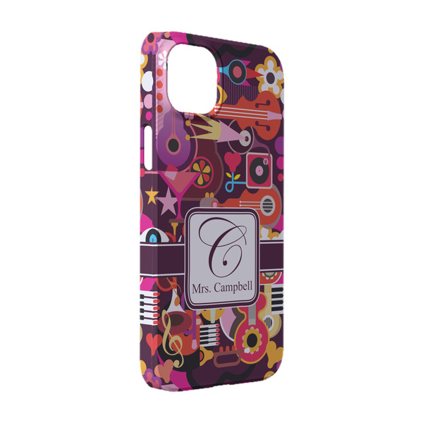 Custom Abstract Music iPhone Case - Plastic - iPhone 14 Pro (Personalized)