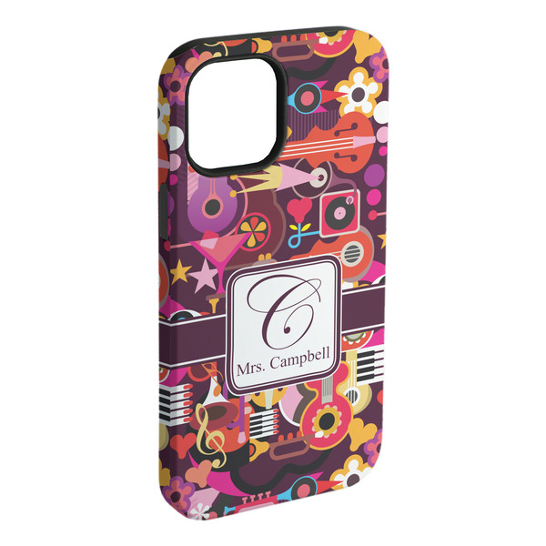 Custom Abstract Music iPhone Case - Rubber Lined - iPhone 15 Plus (Personalized)