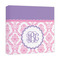 Pink, White & Purple Damask 12x12 - Canvas Print - Angled View