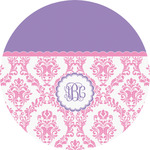 Pink, White & Purple Damask Multipurpose Round Labels - 2" (Personalized)