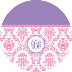 Pink, White & Purple Damask Multipurpose Round Labels - 2" (Personalized)