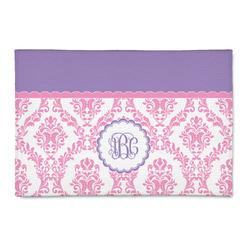 Pink, White & Purple Damask 2' x 3' Patio Rug (Personalized)