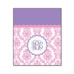 Pink, White & Purple Damask Wood Print - 20x24 (Personalized)