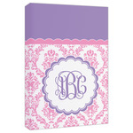 Pink, White & Purple Damask Canvas Print - 20x30 (Personalized)