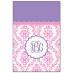 Pink, White & Purple Damask Wood Print - 20x30 (Personalized)