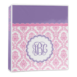 Pink, White & Purple Damask 3-Ring Binder - 1 inch (Personalized)