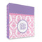 Pink, White & Purple Damask 3 Ring Binders - Full Wrap - 2" - FRONT