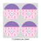 Pink, White & Purple Damask 4" Multipurpose Round Labels - Sheet