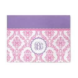 Pink, White & Purple Damask Area Rug (Personalized)