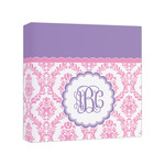 Pink, White & Purple Damask Canvas Print - 8x8 (Personalized)