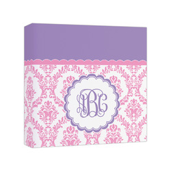 Pink, White & Purple Damask Canvas Print - 8x8 (Personalized)