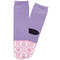 Pink, White & Purple Damask Adult Crew Socks - Single Pair - Front and Back