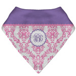 Pink, White & Purple Damask Bandana Bib (Personalized)