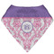 Pink, White & Purple Damask Bandana Folded Flat