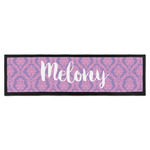 Pink, White & Purple Damask Bar Mat - Large (Personalized)