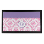 Pink, White & Purple Damask Bar Mat - Small (Personalized)