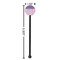 Pink, White & Purple Damask Black Plastic 5.5" Stir Stick - Round - Dimensions