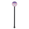 Pink, White & Purple Damask Black Plastic 5.5" Stir Stick - Round - Single Stick