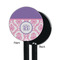 Pink, White & Purple Damask Black Plastic 5.5" Stir Stick - Single Sided - Round - Front & Back