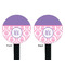 Pink, White & Purple Damask Black Plastic 7" Stir Stick - Double Sided - Round - Front & Back