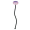 Pink, White & Purple Damask Black Plastic 7" Stir Stick - Oval - Single Stick