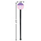 Pink, White & Purple Damask Black Plastic 7" Stir Stick - Round - Dimensions