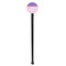 Pink, White & Purple Damask Black Plastic 7" Stir Stick - Round - Single Stick