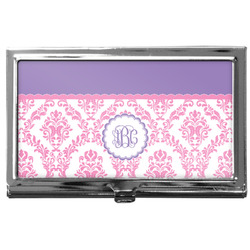 Pink, White & Purple Damask Business Card Case