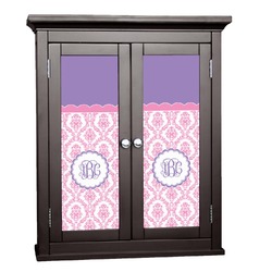 Pink, White & Purple Damask Cabinet Decal - Small (Personalized)