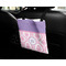 Pink, White & Purple Damask Car Bag - In Use